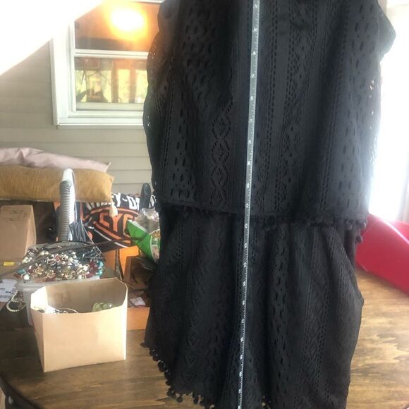 🔥🔥American Rag Cie Energy black shorts Romper . With pockets &pom pom detail - Picture 3 of 12